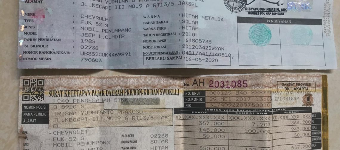 Bayar denda pajak mobil