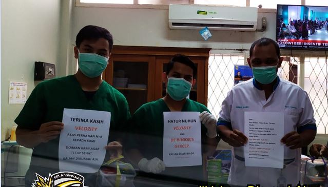 Velozity beri donasi dan semangati tim medis