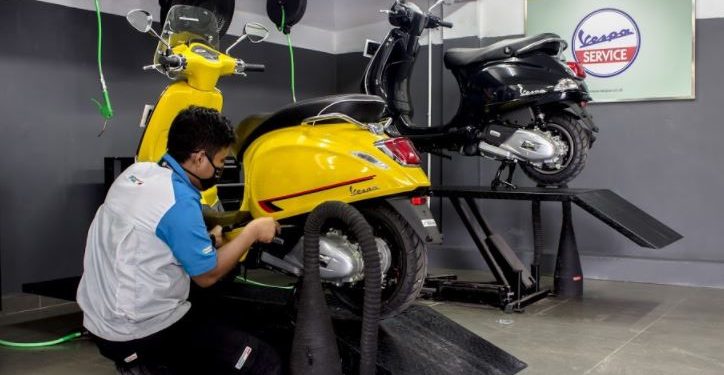 Ruangan servis diler Vespa & Piaggio di Bandar Lampung, photo: istimewa