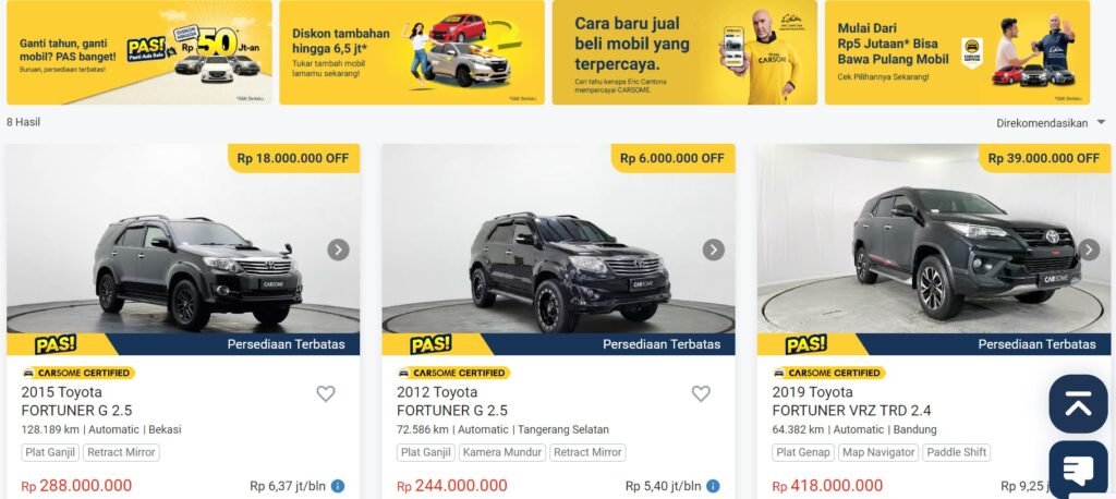 fortuner carsome